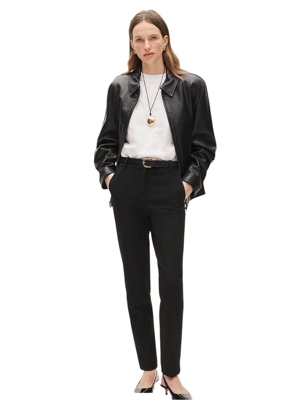 J. Crew Black Cameron ankle stretch pants trousers belt loops size 8p